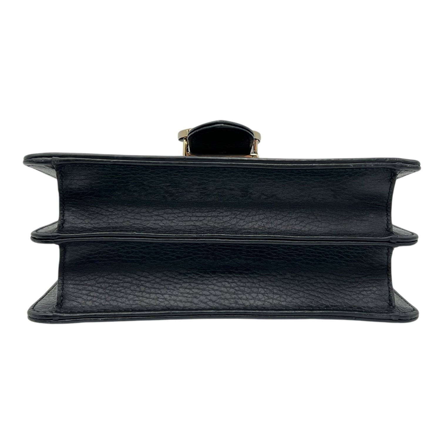 Gucci Interlocking G Crossbody Bag Black in Calfskin, Gold hardware_5