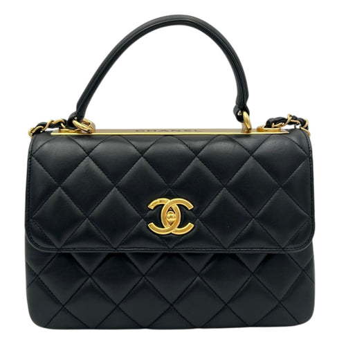 Chanel Trendy CC Top Handle Bag Black in Lambskin, Gold hardware_1