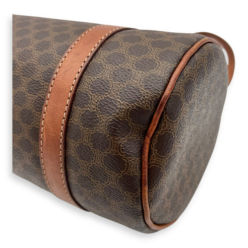Celine Macadam Shoulder Bag Brown in Coated Canvas, Gold hardware_10