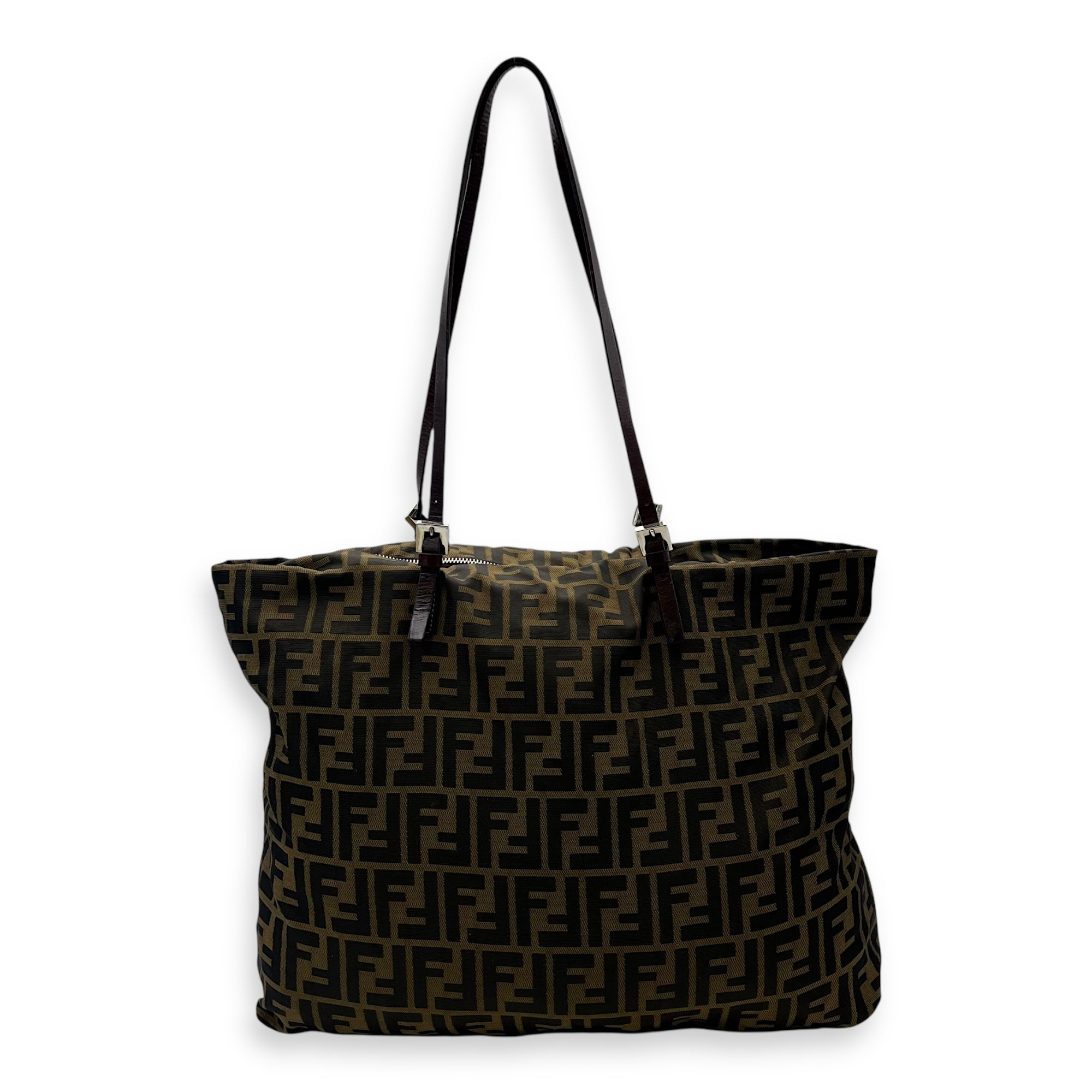 Fendi Zucca Tote Bag Brown in Canvas, Silver hardware_2