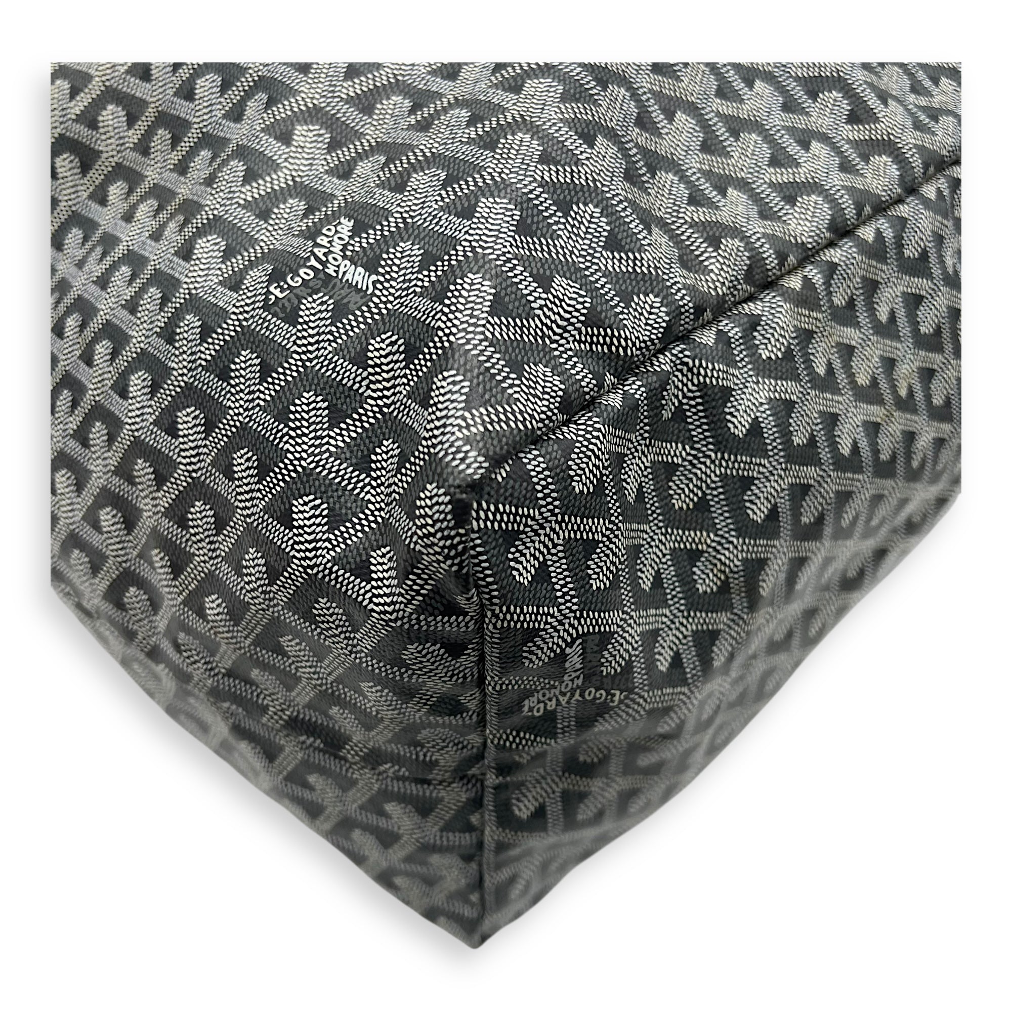 Goyard Saint Louis GM Grey Tote Bag in Coated Canvas, Silver hardware_12