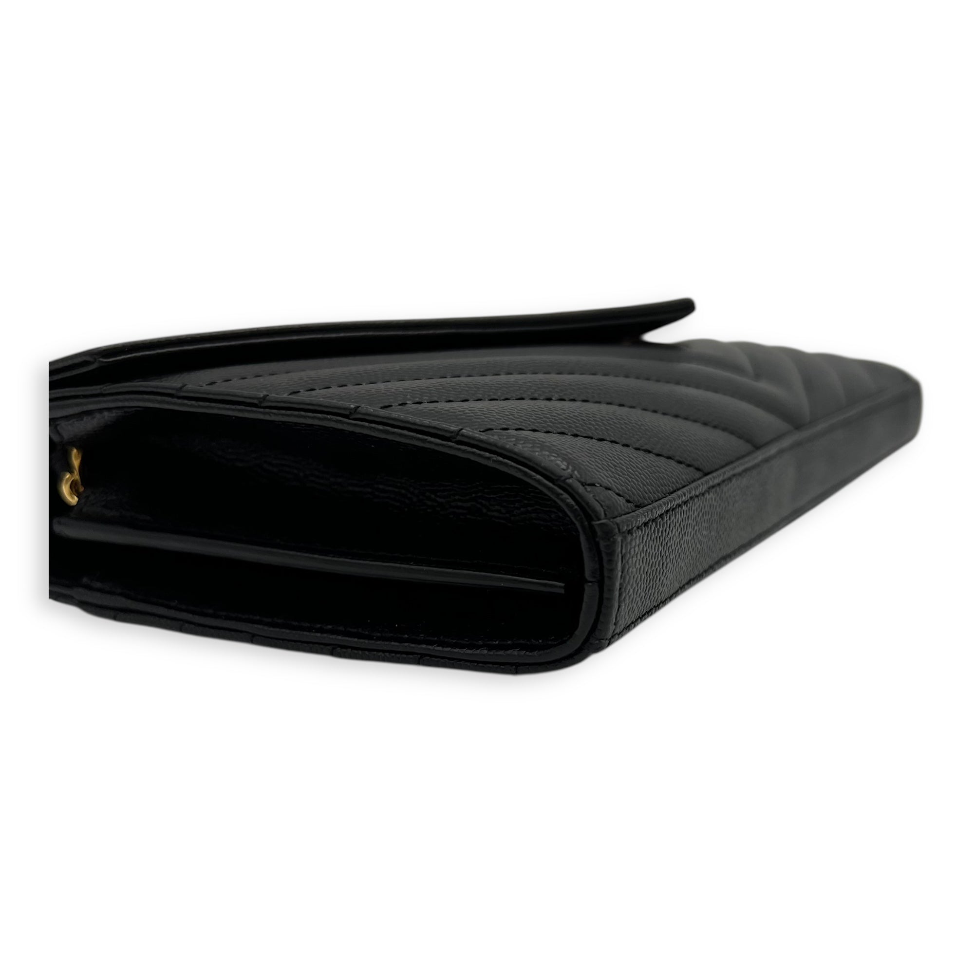 Saint Laurent Woc Crossbody Bag Medium Black in Calfskin, Gold hardware_8