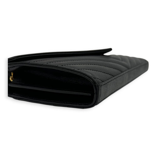 Saint Laurent Woc Crossbody Bag Medium Black in Calfskin, Gold hardware_8