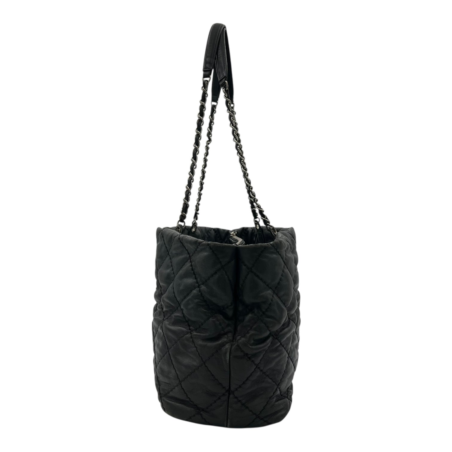 Chanel Wild stitch  Tote Bag Blue in Linen, Silver hardware_4