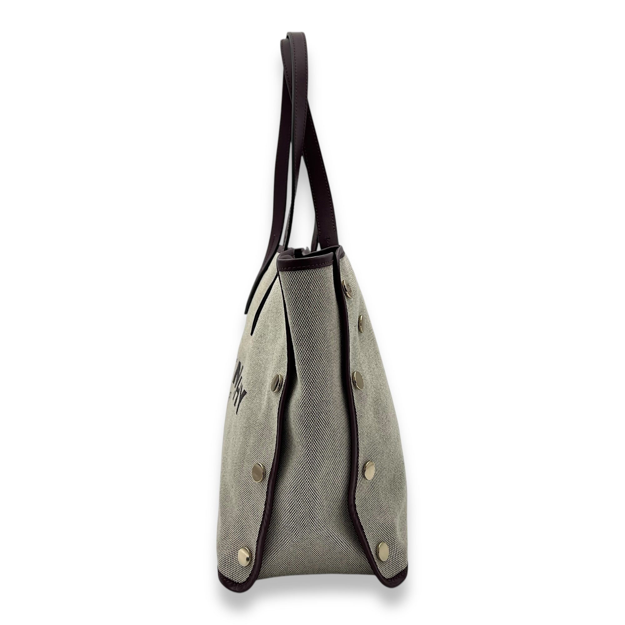Givenchy Logo Tote Bag Beige in Canvas, Gold hardware_4