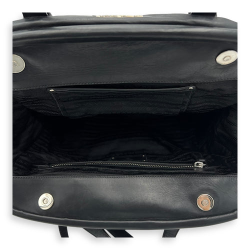 Prada Frame Shoulder Bag Black in Calfskin, Silver hardware_6