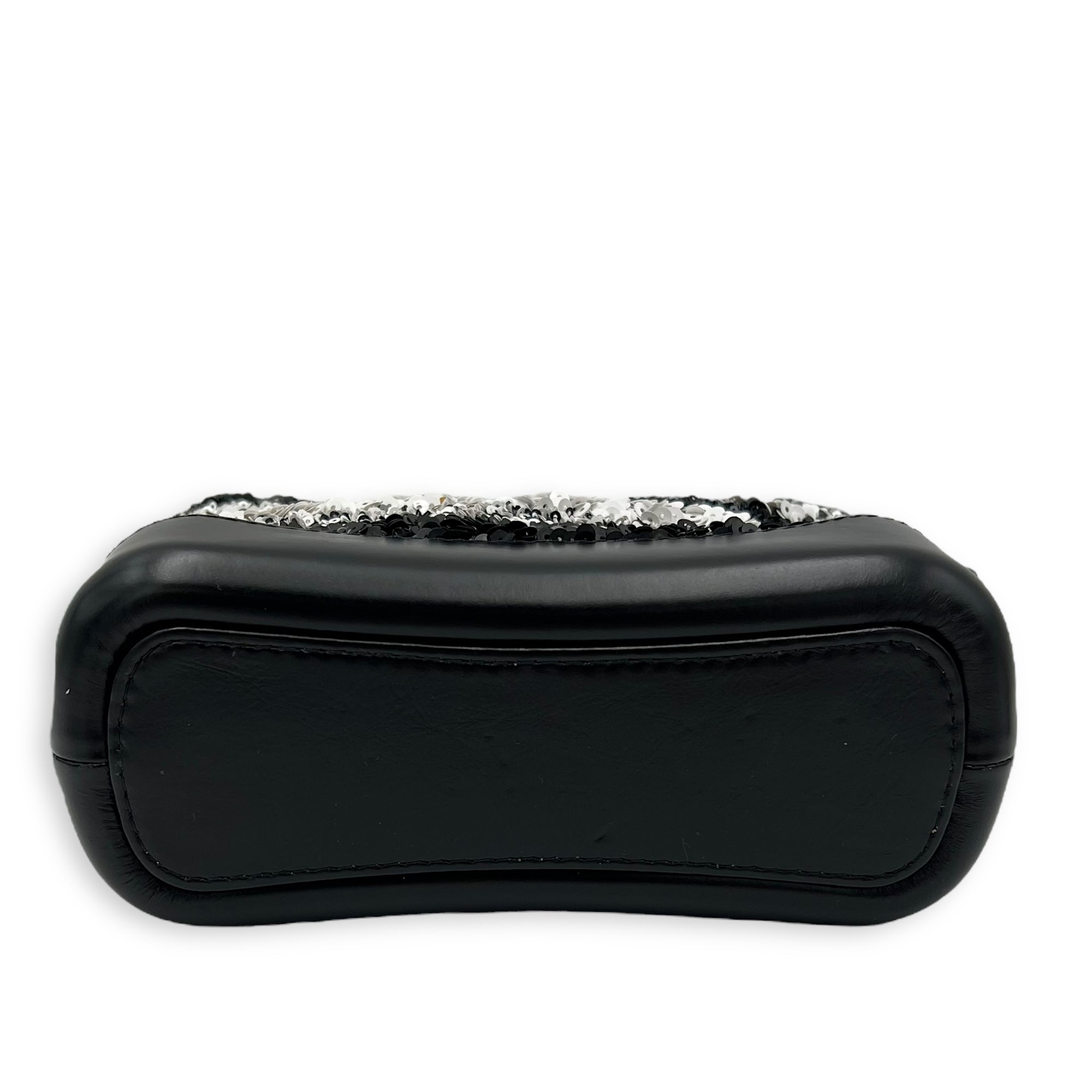 Chanel Gabrielle Small Black - White Shoulder Bag in Sequins, Gold hardware_5