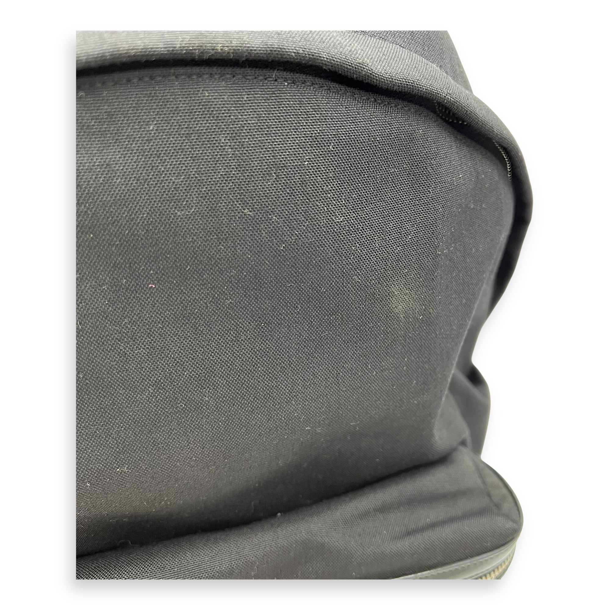 Saint Laurent Logo Backpack Black in Canvas, Silver hardware_7