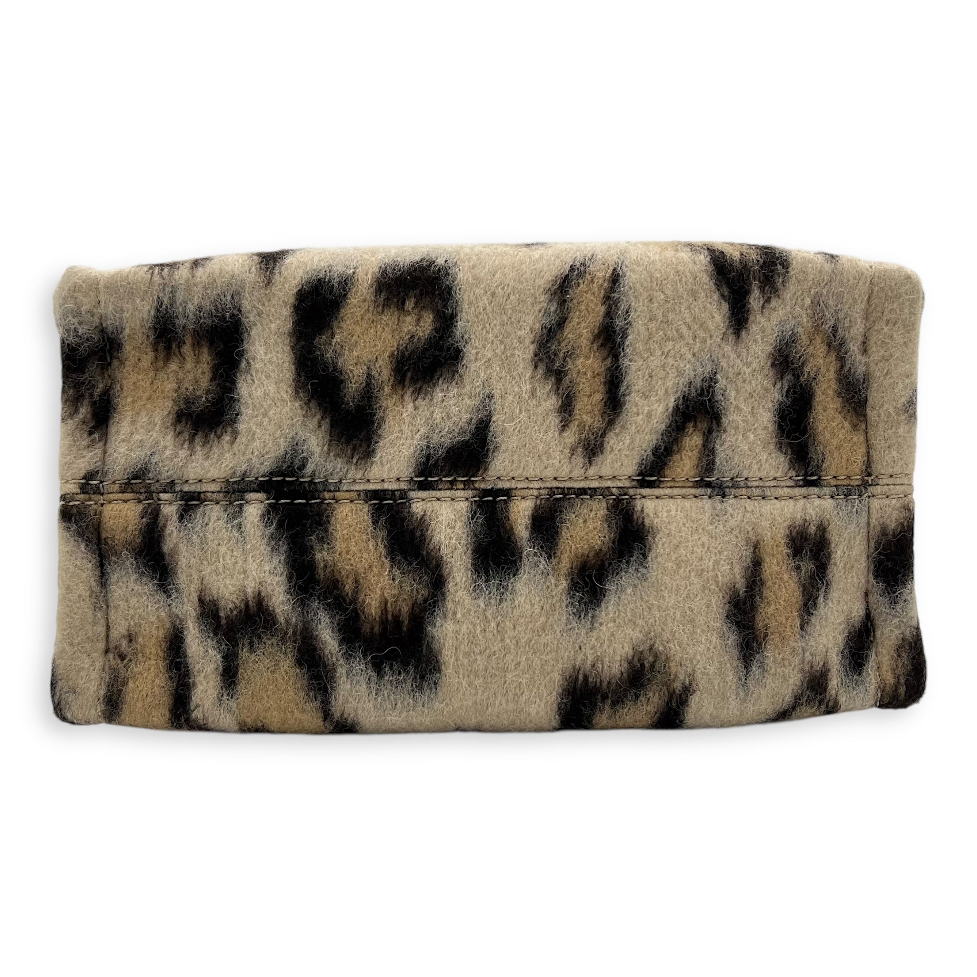 Celine Cabas Small Brown Tote Bag in Wool, Gold hardware_5