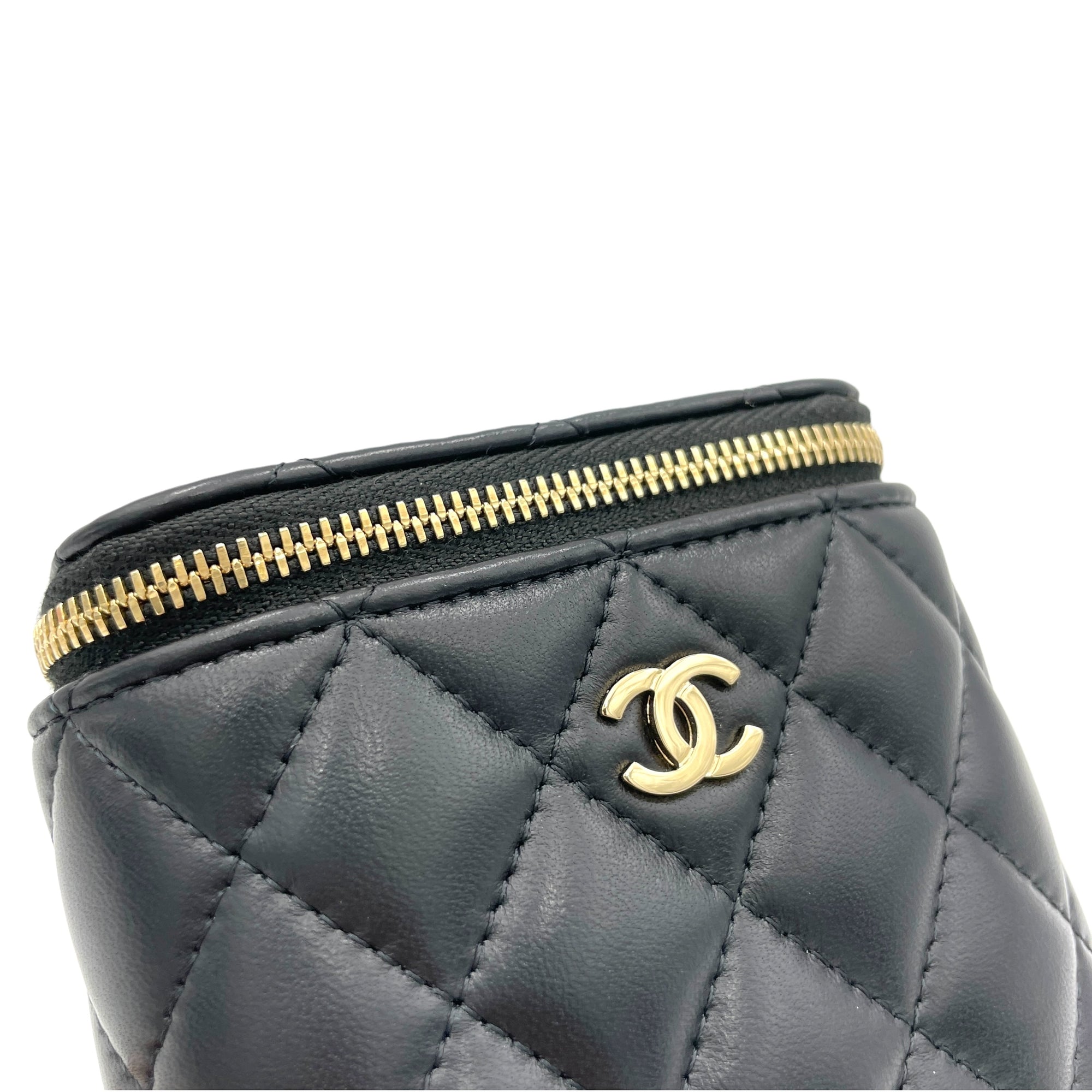 Vanity Crossbody Bag Mini Black in Lambskin , Gold Hardware