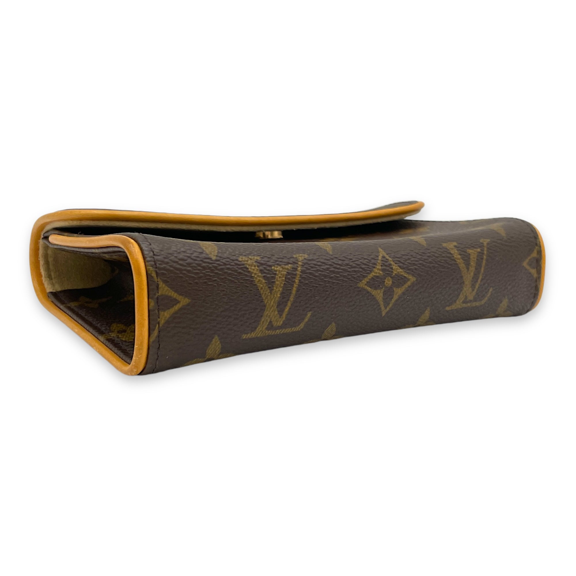 Florentine Belt Bag  Brown in Monogram Coated Canvas , Gold Hardware