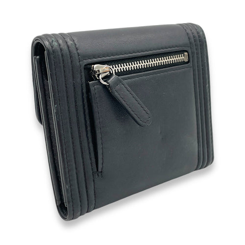 Boy Black Wallet in Lambskin, Silver hardware