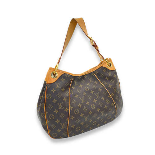 Galleria Shoulder Bag Brown in Monogram Coated Canvas, Gold hardware