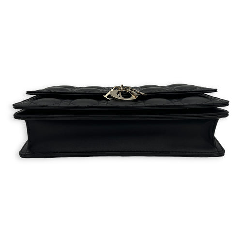 Miss Dior Black Top Handle Bag in Lambskin, Gold hardware