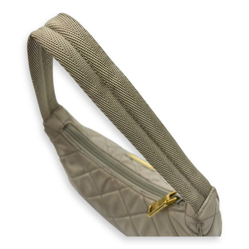 Re-Edition Shoulder Bag Beige in Re-Nylon, Gold hardware