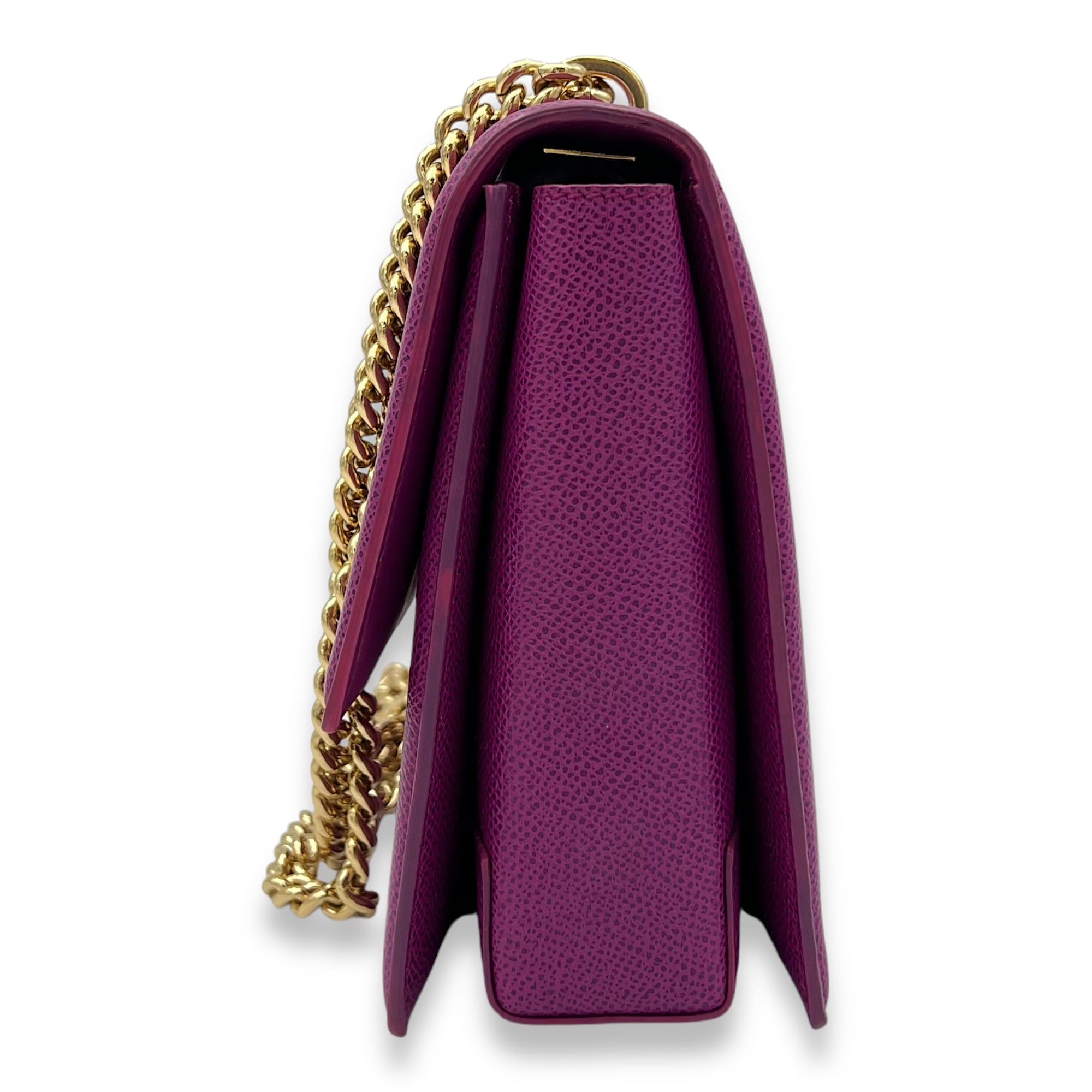 Salvatore Ferragamo Vara Bow Shoulder Bag Purple in Calfskin, Gold hardware_4