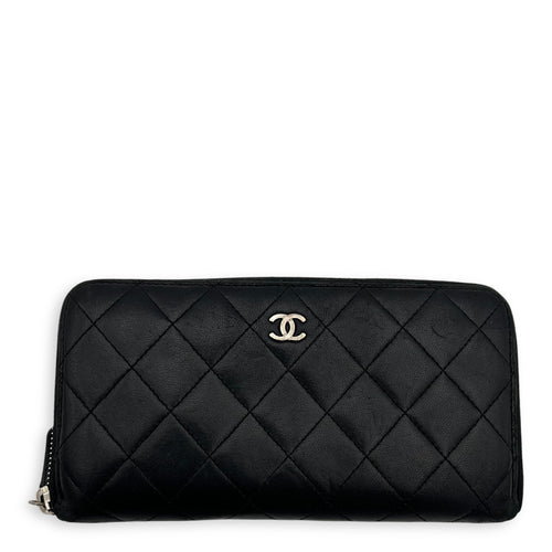 Chanel CC Long Black Wallet in Lambskin, Silver hardware_1