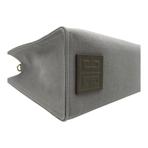 Givenchy Logo Top Handle Bag Grey in Canvas_8