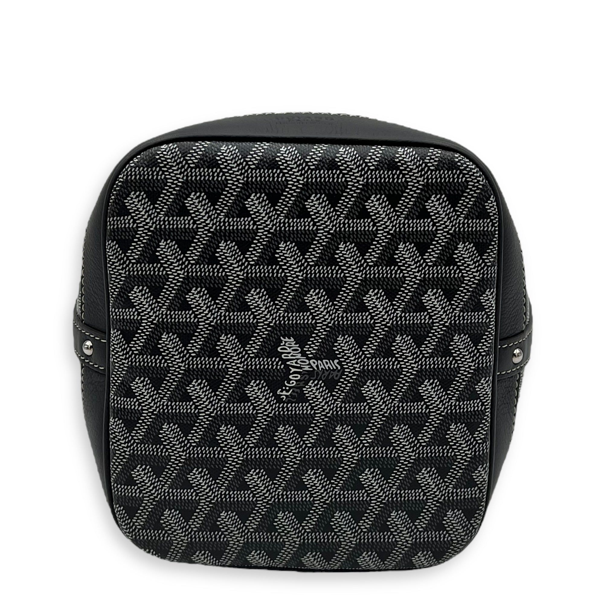 Goyard Petit Flot Crossbody Bag Grey in Coated Canvas, Silver hardware_5
