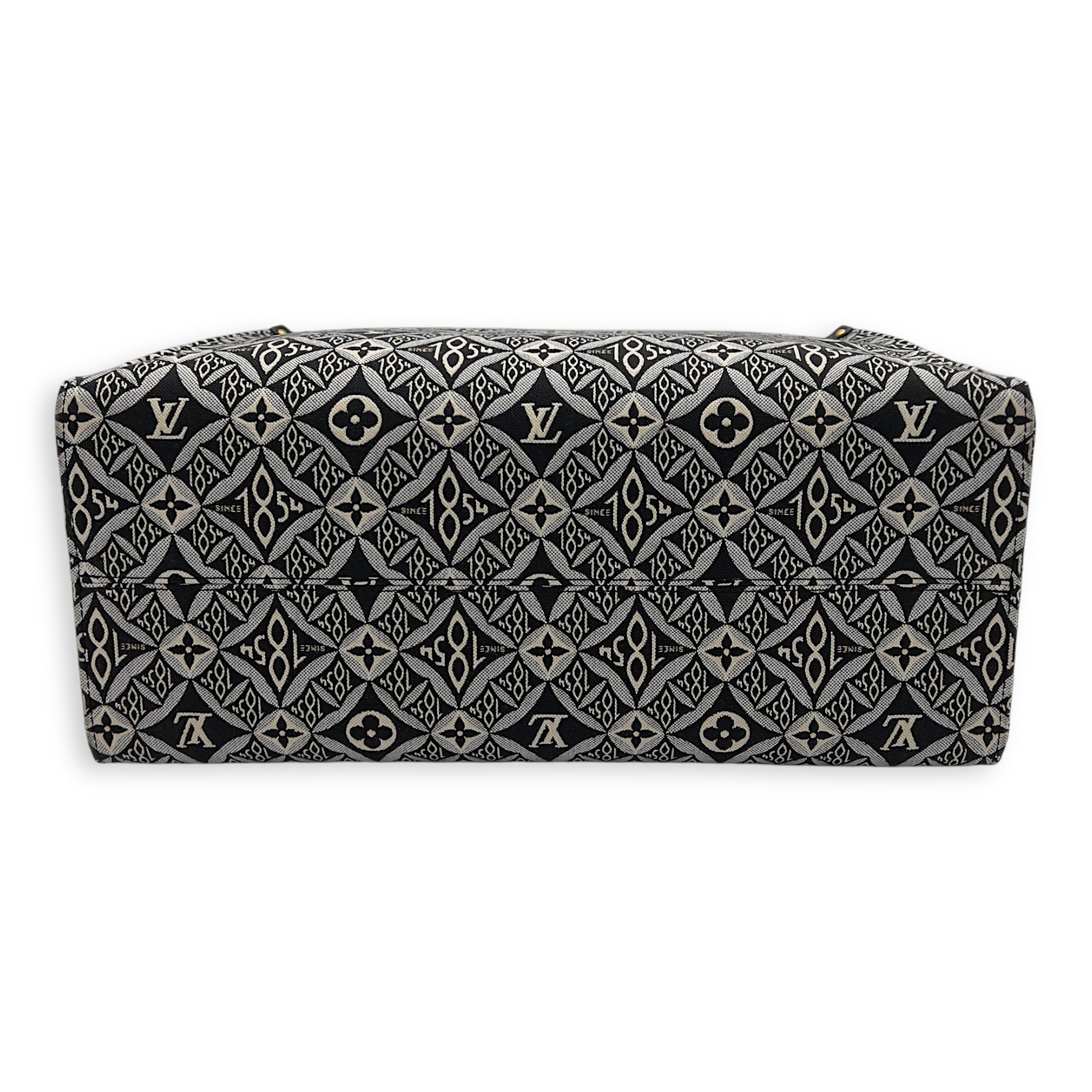 Louis Vuitton OnTheGo Tote Bag Black in Canvas, Gold hardware_5