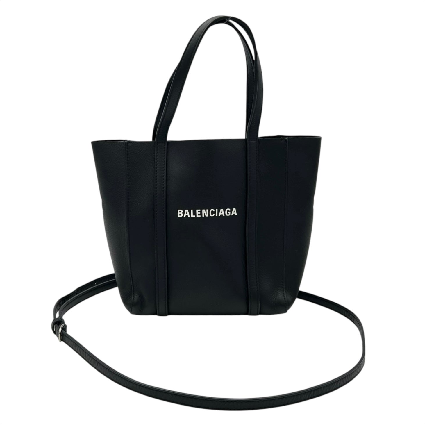 Balenciaga Everyday Tote Bag Black in Calfskin, Silver hardware_8