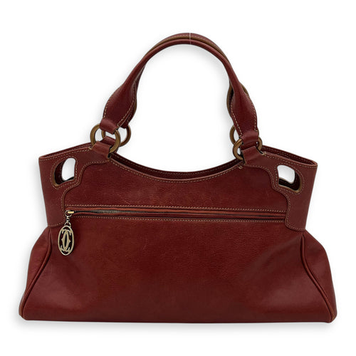 Cartier Marcello Top Handle Bag Red in Calfskin, Gold hardware_5