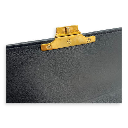 Celine Triomphe Shoulder Bag Teen Black in Calfskin, Gold hardware_7