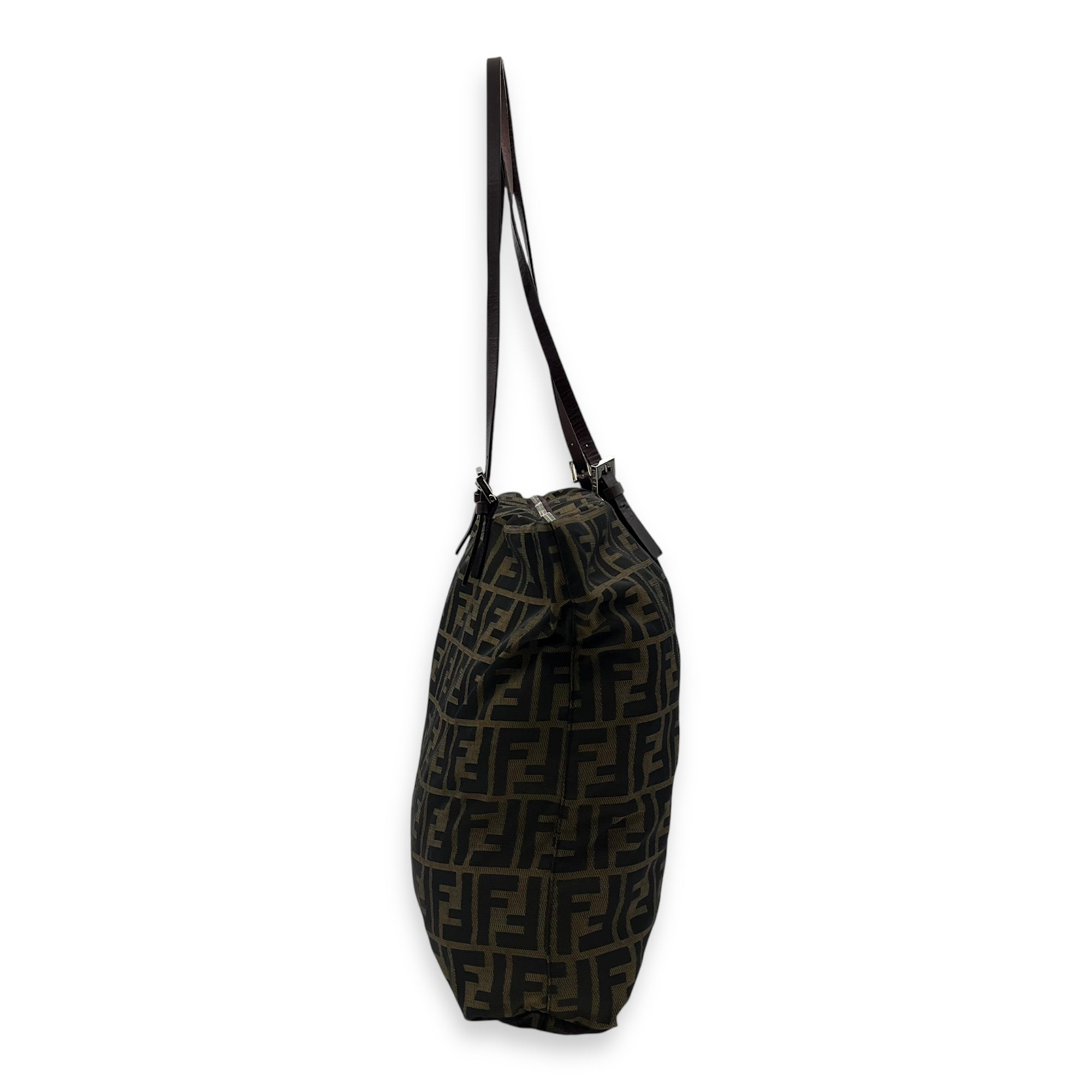 Fendi Zucca Tote Bag Brown in Canvas, Silver hardware_3