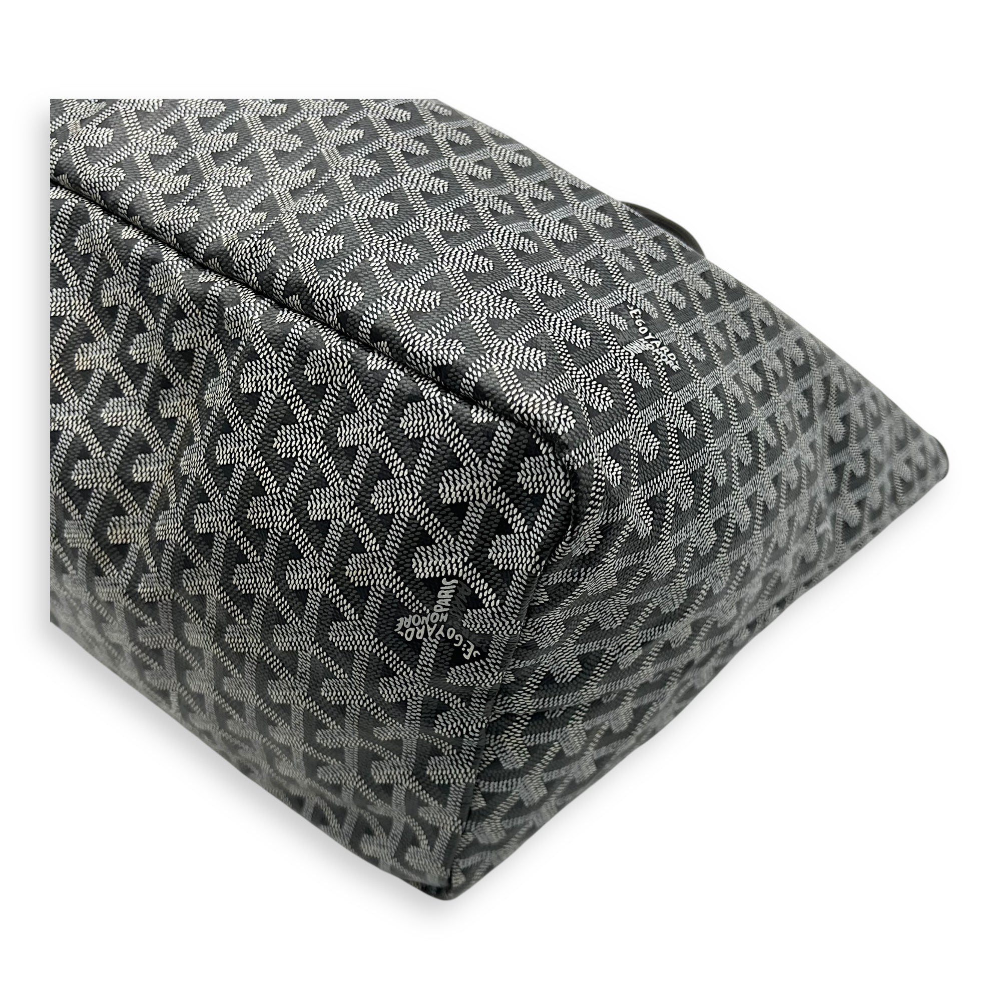 Goyard Saint Louis GM Grey Tote Bag in Coated Canvas, Silver hardware_11