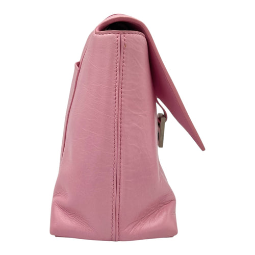 Balenciaga Downtown Shoulder Bag Pink in Calfskin, Silver hardware_3
