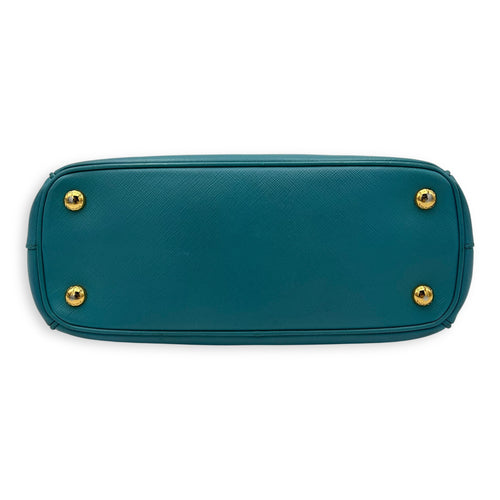 Prada Galleria Top Handle Bag Blue in Saffiano Leather, Gold hardware_5