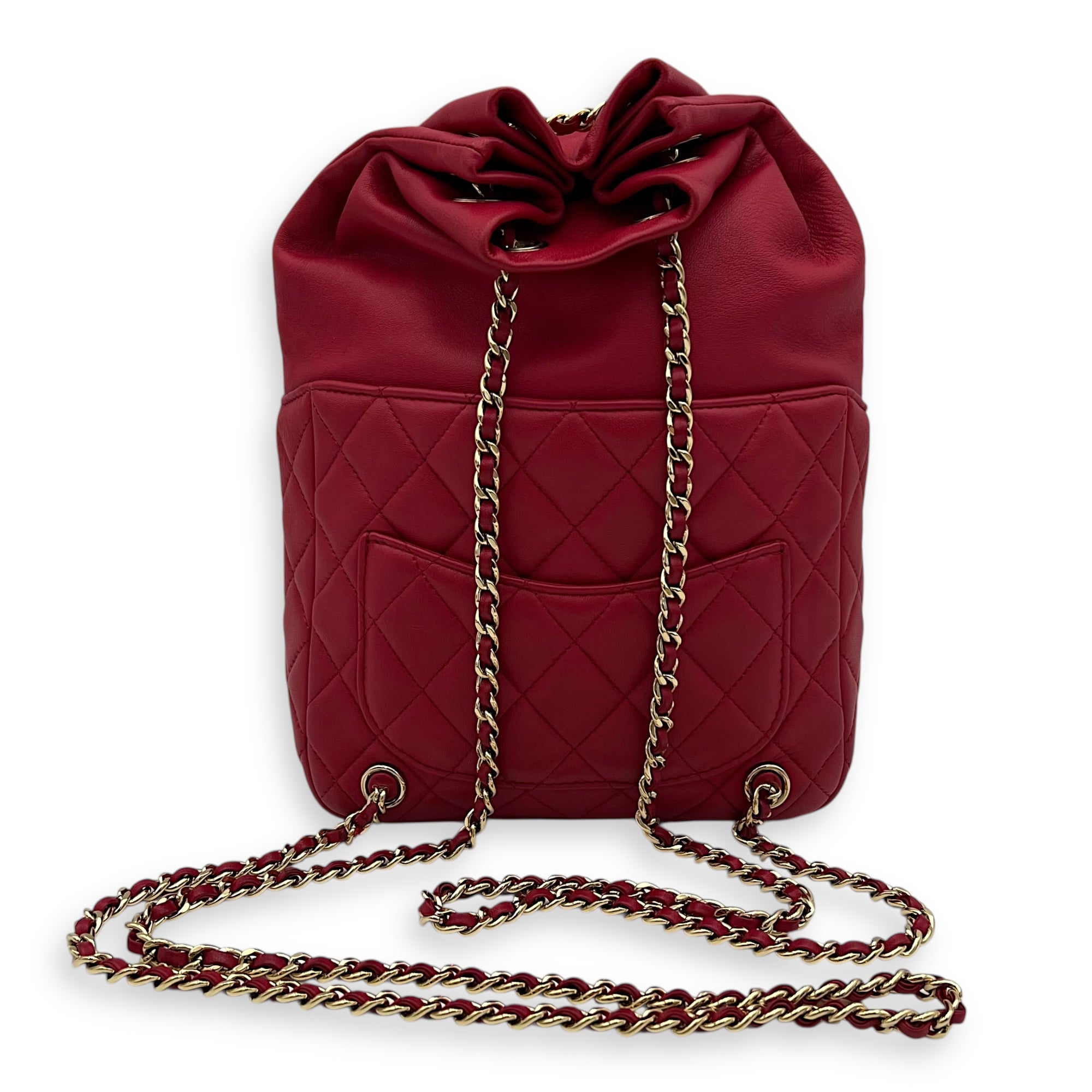 Chanel Seoul Red Backpack in Lambskin, Gold hardware_2