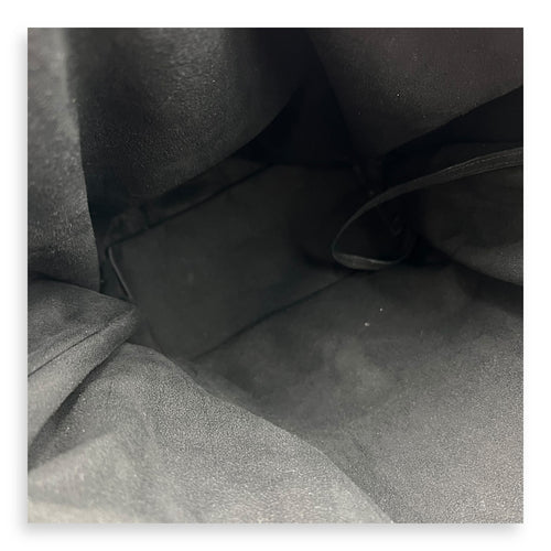 Saint Laurent Teddy Tote Bag Black in Raffia, Silver hardware_5