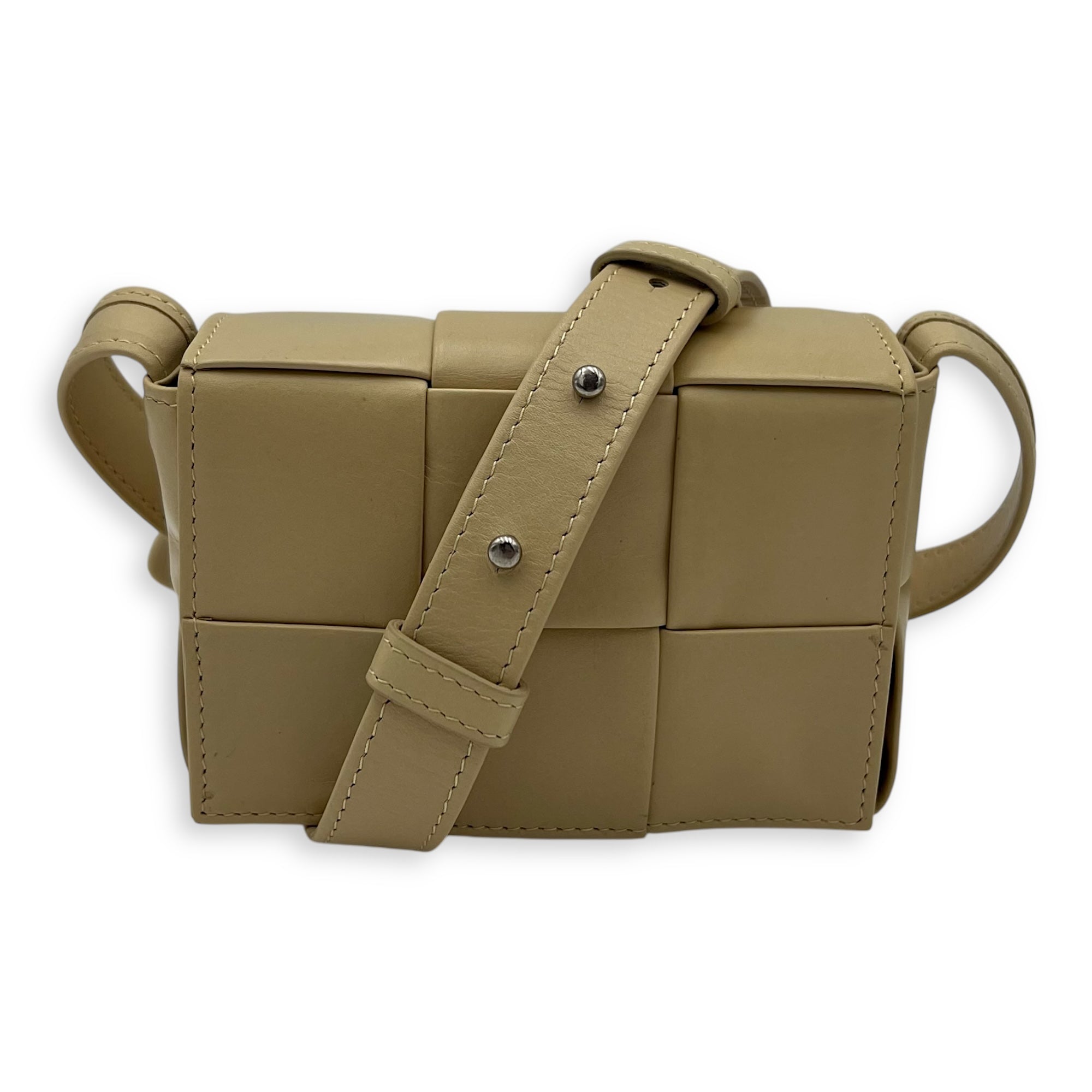 Bottega Veneta Cassette Candy Beige Crossbody Bag in Calfskin