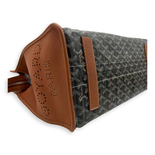 Goyard Hardy PM Brown Shoulder Bag in Coated Canvas, Silver hardware_12