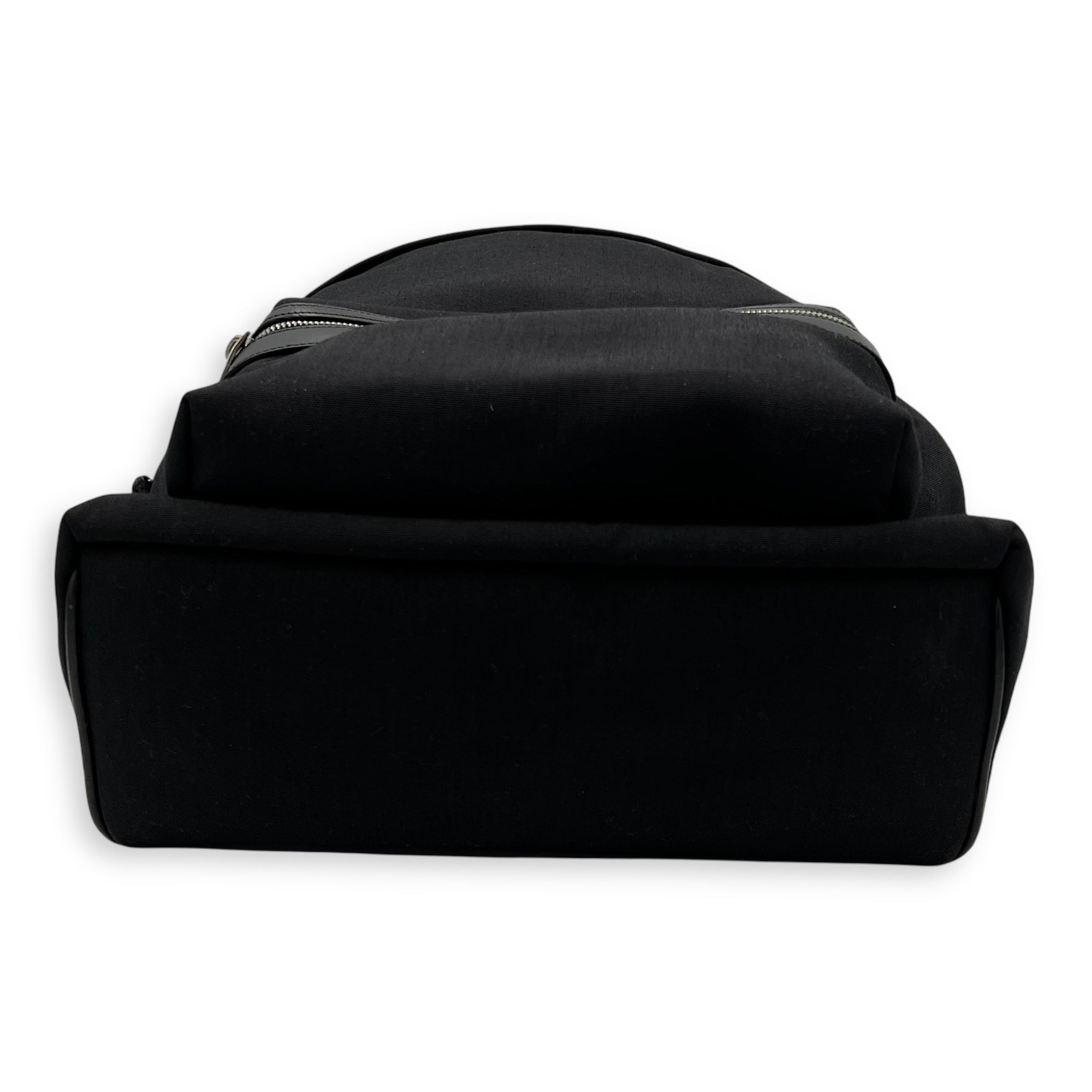 Saint Laurent Logo Backpack Black in Canvas, Silver hardware_5