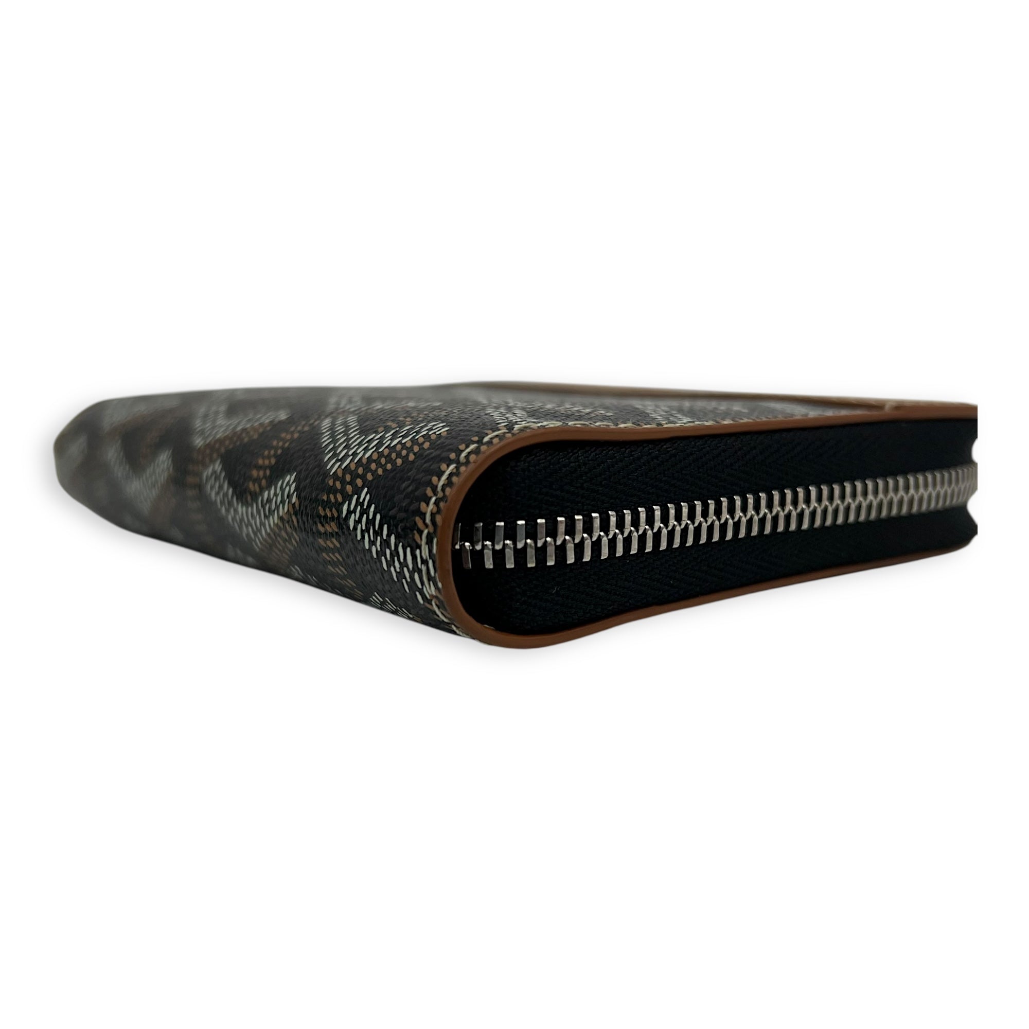 Goyard Matignon Wallet Brown in Coated Canvas, Silver hardware_9