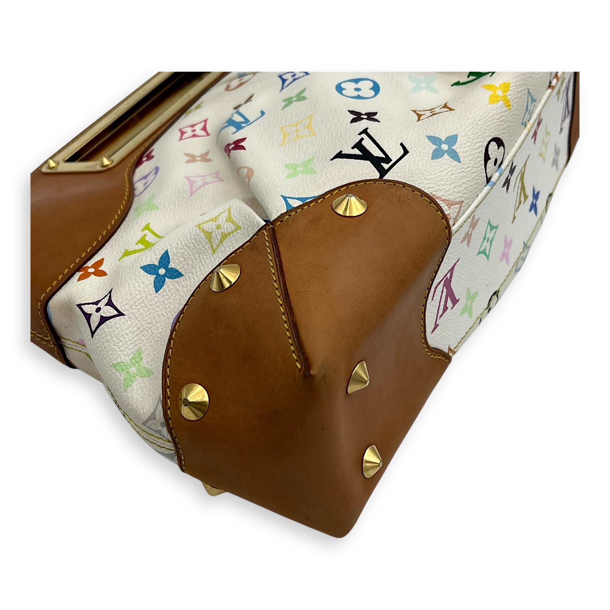 Louis Vuitton Judy x Murakami MM Multi-colour Top Handle Bag in Monogram Coated Canvas, Gold hardware_8