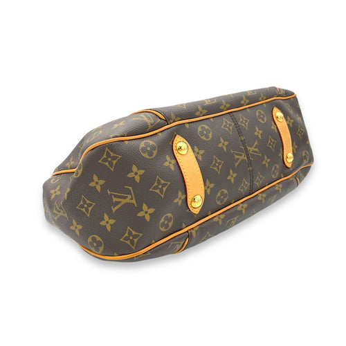 Galleria Shoulder Bag Brown in Monogram Coated Canvas, Gold hardware