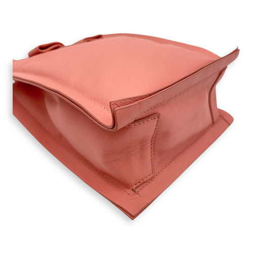 Viva Bow Top Handle Bag Mini Coral in Calfskin, Lacquered Metal hardware