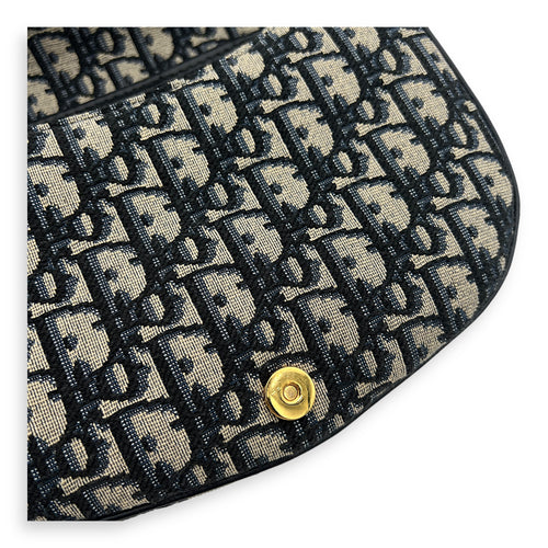 Bobby Crossbody Bag Blue in Jacquard, Gold hardware