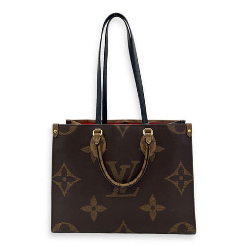 OnTheGo MM Brown Tote Bag in Monogram Coated Canvas, Gold hardware