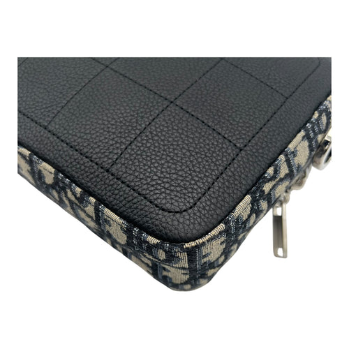 Christian Dior Safari Crossbody Bag Blue in Canvas, Silver hardware_11
