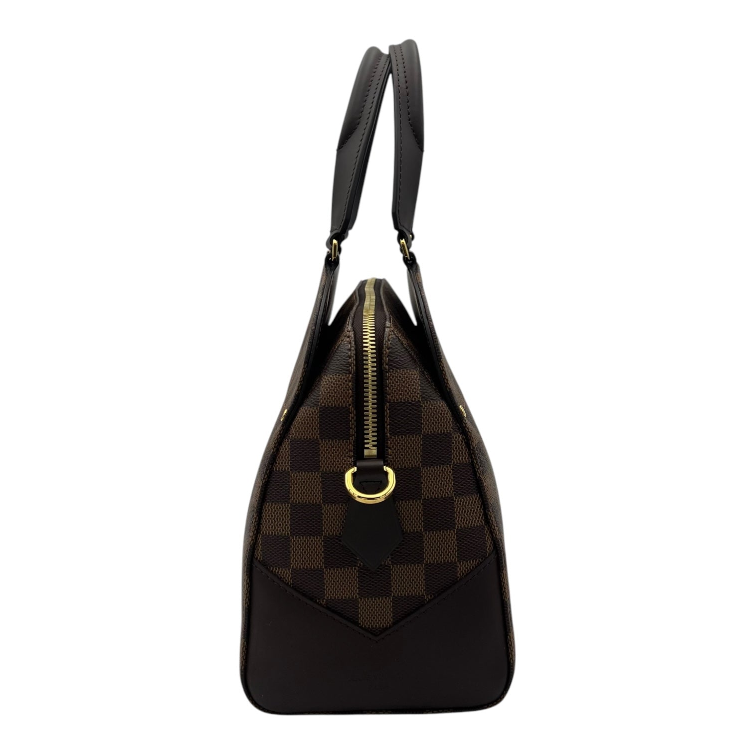 Louis Vuitton Kensington Top Handle Bag Damier Ebene in Coated Canvas, Gold hardware_3