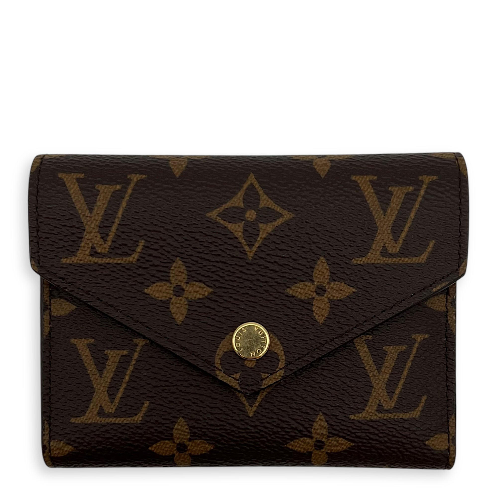 Louis Vuitton Victorine Wallet Brown in Monogram Coated Canvas, Gold hardware_1