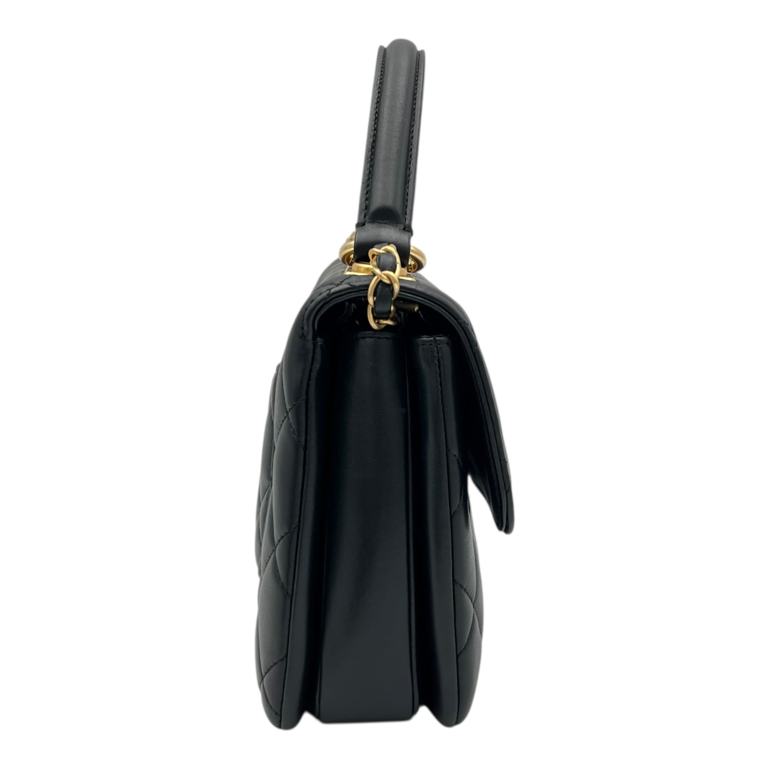 Chanel Trendy CC Top Handle Bag Black in Lambskin, Gold hardware_3