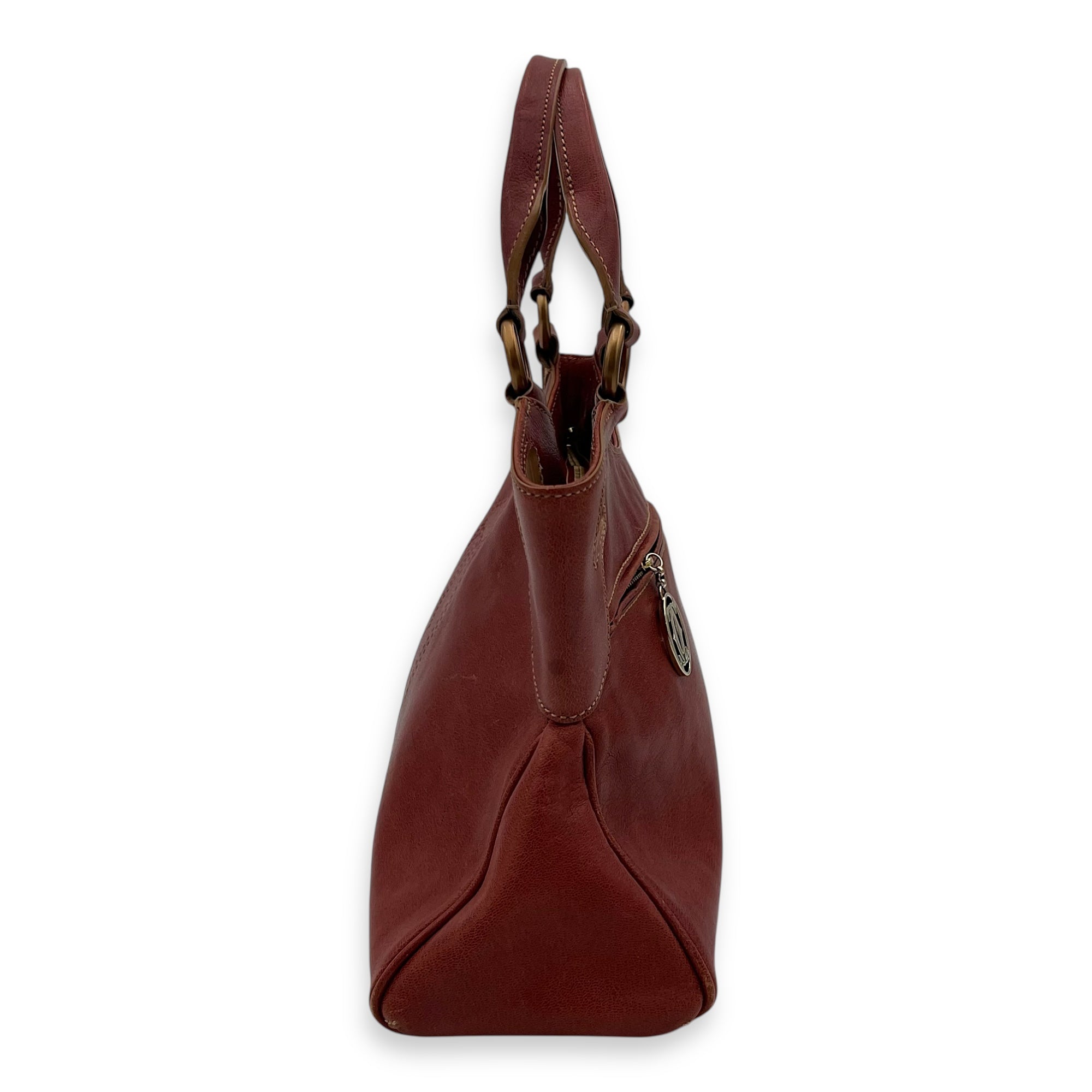 Cartier Marcello Top Handle Bag Red in Calfskin, Gold hardware_7