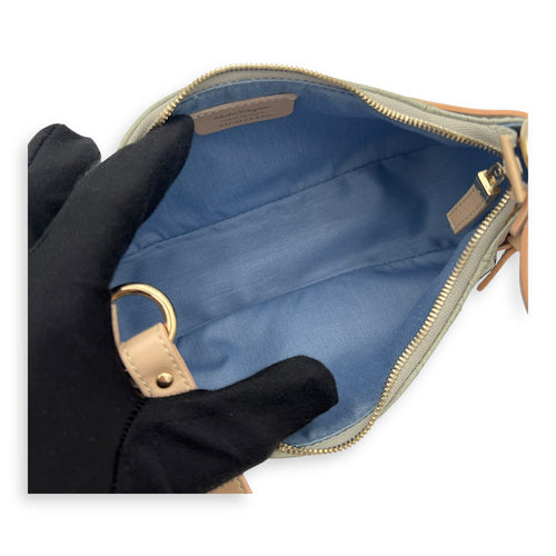 Salvatore Ferragamo Gancini Shoulder Bag Beige in Calfskin, Gold hardware_6