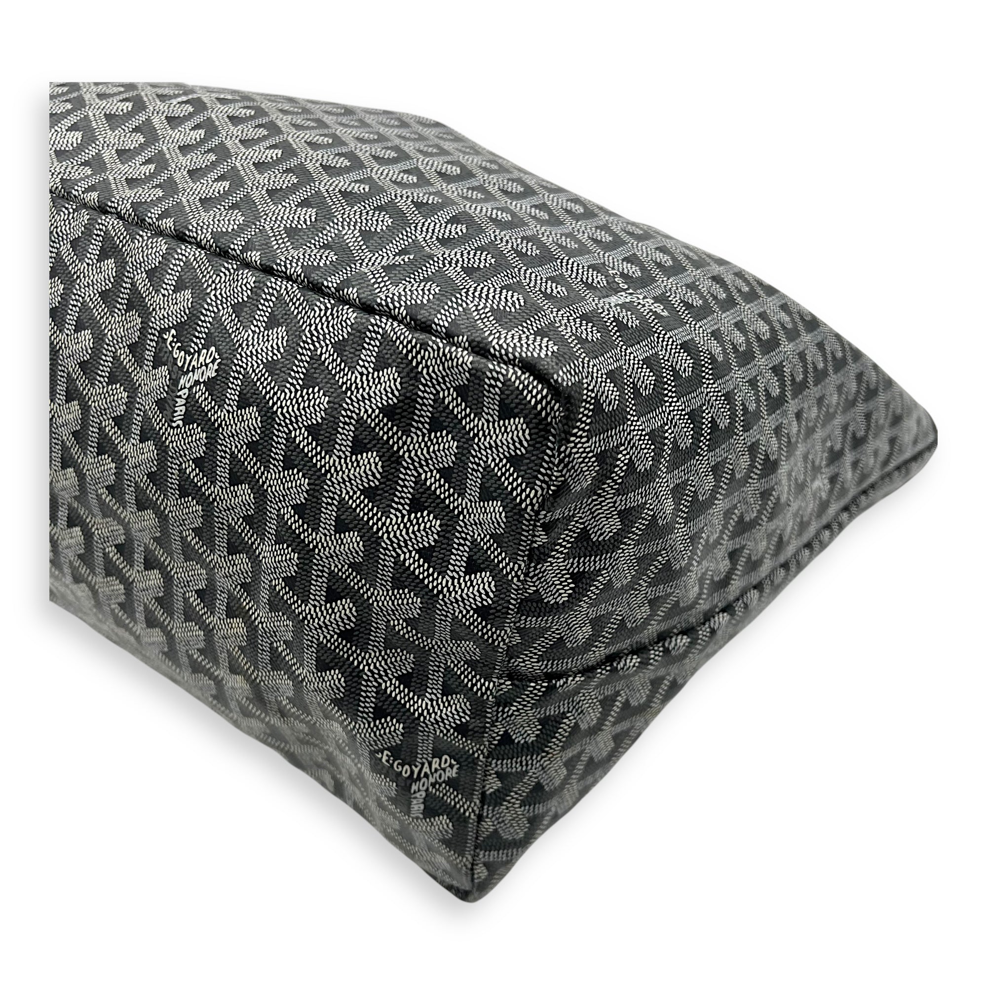 Goyard Saint Louis GM Grey Tote Bag in Coated Canvas, Silver hardware_10