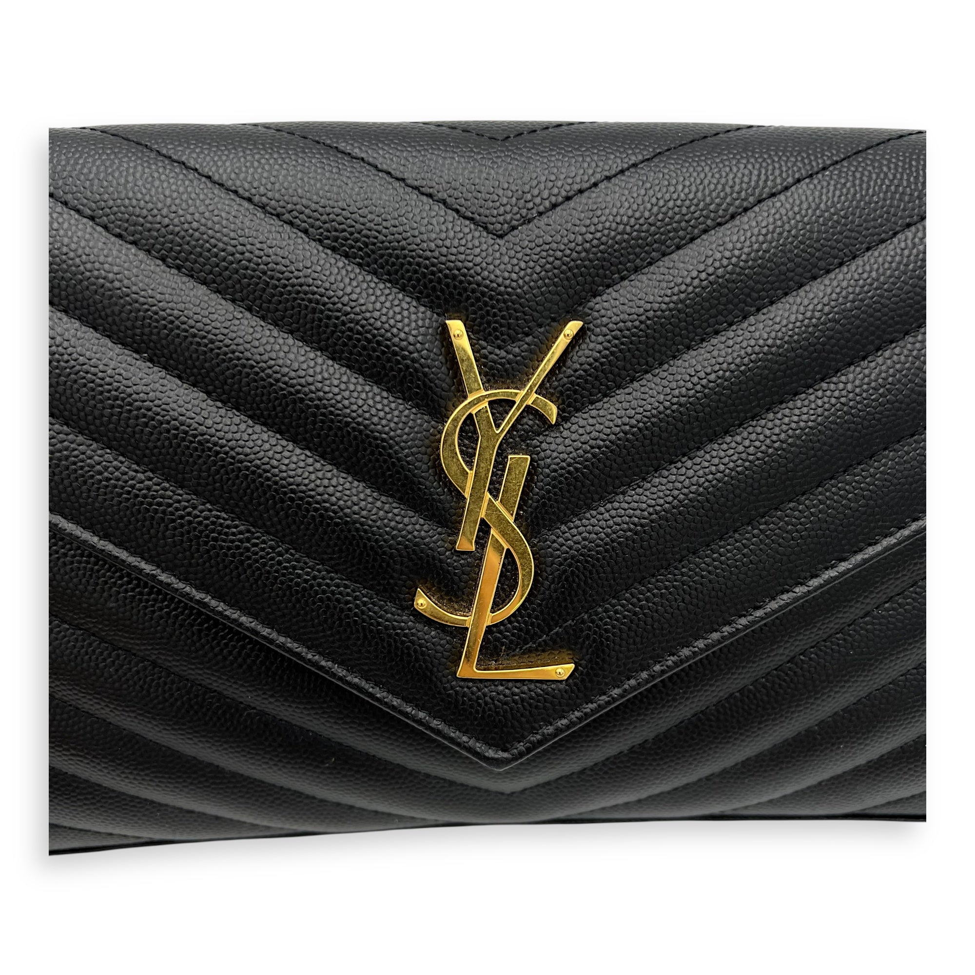 Saint Laurent Woc Crossbody Bag Medium Black in Calfskin, Gold hardware_7